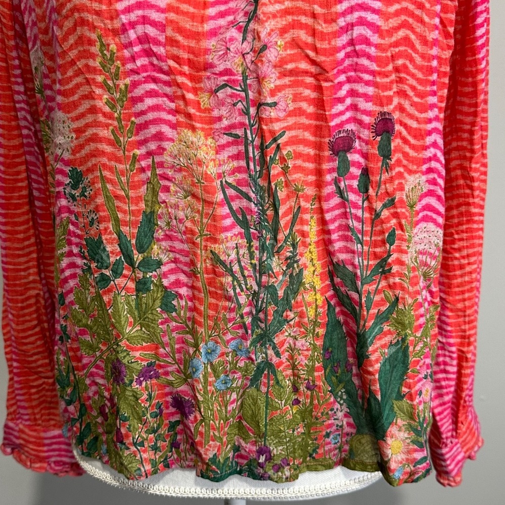 Blank London Anthropologie Womens Annona Blouse Floral Art to Wear Boho Small - Picture 10 of 10